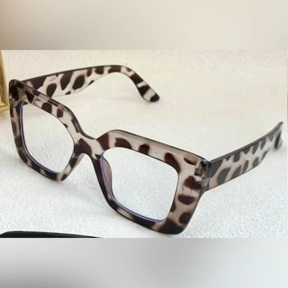 ✨NEW Leopard Print Square Frame Glasses - Picture 6 of 8